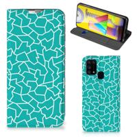 Samsung Galaxy M31 | Bookcase | Cracks Blue - thumbnail