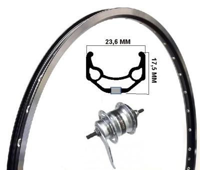 Kgs achterwiel 28 inch (622) zac19 zwart nexus 7 remnaaf