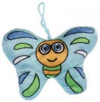 LG-Imports knuffelvlinder meisjes 13 cm pluche blauw - thumbnail