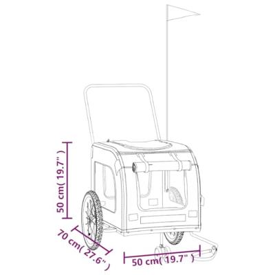 VidaXL Hondenfietstrailer oxford stof en ijzer oranje en grijs - thumbnail