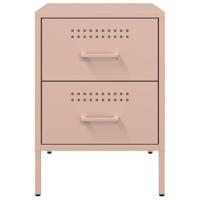 Nachtkastjes 2 st 36x39x50,5 cm staal roze - thumbnail