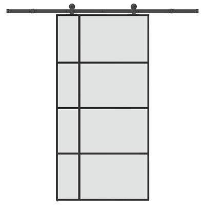 Schuifdeur met beslag 102,5x205 cm ESG-glas en aluminium