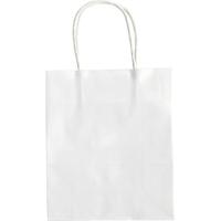 Tas met handvat Folia kraftpapier 110gr 18x21x8cm 20 stuks wit - thumbnail