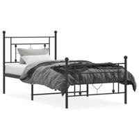 Bedframe met hoofd- en voeteneinde metaal zwart 90x190 cm - thumbnail