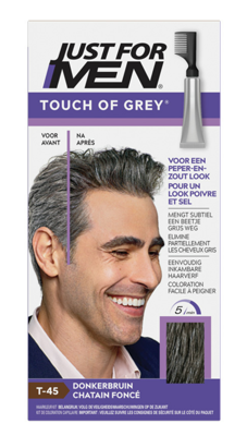 Just For Men Touch of grey T-45 donkerbruin 40 Gram Just For Men Touch of grey T-45 donkerbruin 40 Gram