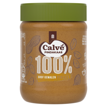 Calve Pindakaas 100% Grof Gemalen Pinda&apos;s 350 g bij Jumbo