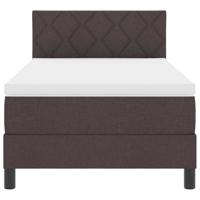 Boxspringbed met matras & LED donkerbruin 90x200 cm stof - thumbnail