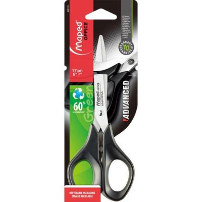 Maped schaar Advanced, ft 17 cm, rechts, scherpe punt, RVS, zwart, blister van 1 stuk Maped schaar Advanced, ft 17 cm, rechts, scherpe punt, RVS, zwart, blister van 1 stuk