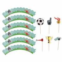 Fantastic Voetbal Cupcake Decoratie Set (6st) - thumbnail