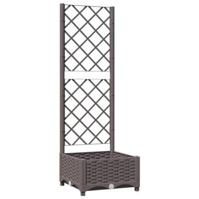 VidaXL Plantenbak met latwerk 40x40x121,5 cm polypropeen bruin VidaXL Plantenbak met latwerk 40x40x121,5 cm polypropeen bruin