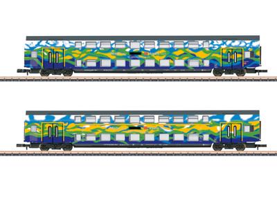 Märklin 87306 Z dubbeldekswagenset Touristik 1 van de DB AG 2 dubbellaags middenrijtuigen