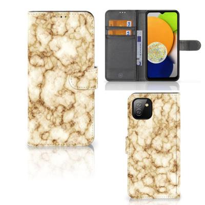 Samsung Galaxy A03 | Bookcase | Marmer Goud | Portemonnee hoesje