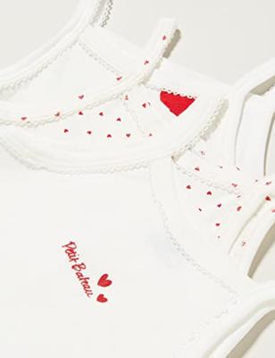 3 rompertjes met schouderbandjes PETIT BATEAU wit