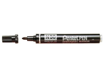 Permanente markeerstift Pentel N50-BE Zwart 12 Onderdelen