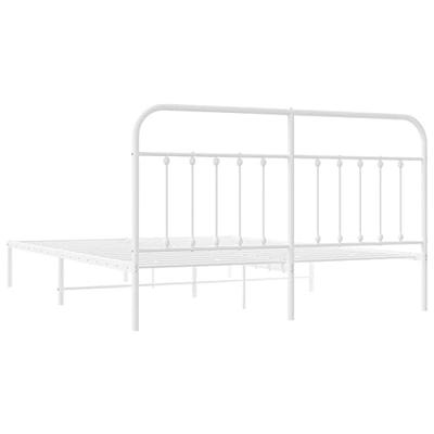 Bedframe met hoofdbord metaal wit 183x213 cm Bedframe met hoofdbord metaal wit 183x213 cm