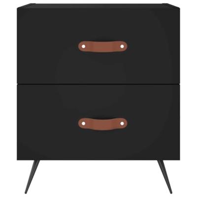 Nachtkastjes 2 st 40x35x47,5 cm bewerkt hout zwart Nachtkastjes 2 st 40x35x47,5 cm bewerkt hout zwart