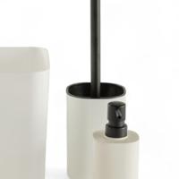 Set van 5 badkameraccessoires - TODAY - UTILITY - Zeepdispenser, tandenborstelhouder, zeepbakje, toiletborstel, prullenbak - Wit - thumbnail