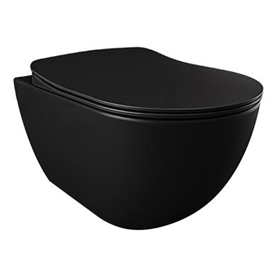 Creavit Hangend Toilet - 35.3x51cm - RVS Bidetsproeier - spoelrandloos - mat zwart FE322-00SM00E-0005 Creavit Hangend Toilet - 35.3x51cm - RVS Bidetsproeier - spoelrandloos - mat zwart FE322-00SM00E-0005