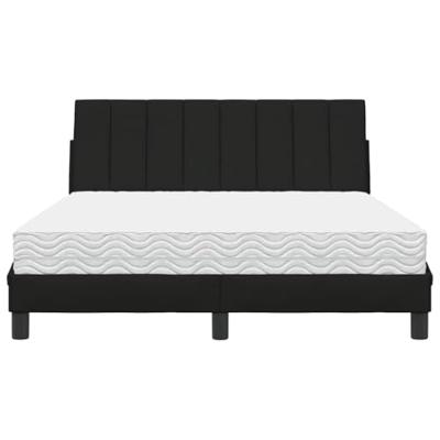 Bed met matras "Hanko" stof zwart 120x200 cm