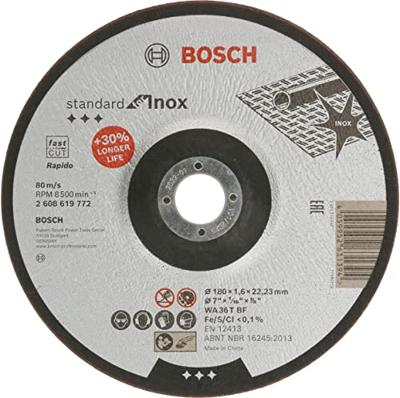Bosch Accessories Standard for Inox 2608619772 Doorslijpschijf gebogen 180 mm 1 stuk(s) Staal Bosch Accessories Standard for Inox 2608619772 Doorslijpschijf gebogen 180 mm 1 stuk(s) Staal