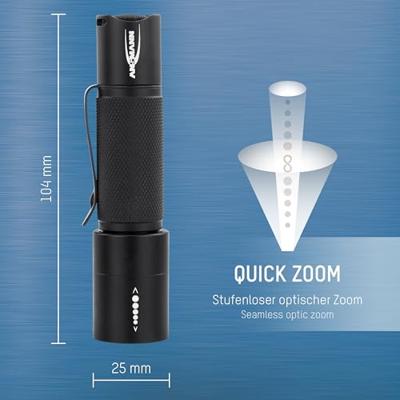 Ansmann M100F Zaklamp werkt op batterijen LED Met riemclip, Met handlus 115 lm 92 g