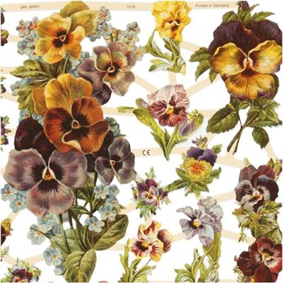 Creativ Company Vintage plaatjes viooltje, 2 vellen