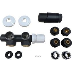 Saqu radiatorkraan middenaansluiting haaks rechts mat zwart