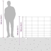 VidaXL Hek met paal zilver 1 x 25 m staal - thumbnail
