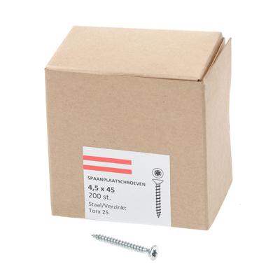 Hoenderdaal Spaanplaatschroef Vz Pk Torx TX25 4.5X45 | 200 stuks - 0206.01.33801