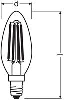 OSRAM HOMELIGHTING 4058075437043 LED-lamp Energielabel F (A - G) E14 Kaars 4.8 W = 40 W Warmwit (Ø x l) 35 mm x 97 mm 1 stuk(s) - thumbnail