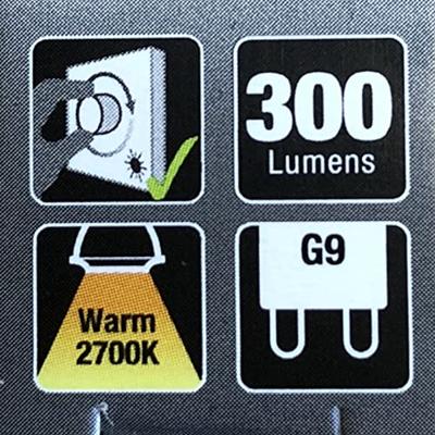 Ledlamp integral g9 2700k warm wit 2.7w 300lumen