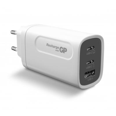 GP GPWCGM3AWHUSB254 USB-oplader 65 W 1x USB-A, 2x USB-C USB PD Wit Binnen GP GPWCGM3AWHUSB254 USB-oplader 65 W 1x USB-A, 2x USB-C USB PD Wit Binnen