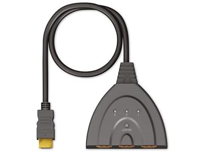 Goobay Goobay 58488 HDMI Switcher Umschalter 3 in 1 out Erweiterung Kabel 4K Manuell HDMI-switch 3 poorten Vergulde connectoren, ARC (Audio Return Channel), Goobay Goobay 58488 HDMI Switcher Umschalter 3 in 1 out Erweiterung Kabel 4K Manuell HDMI-switch 3 poorten Vergulde connectoren, ARC (Audio Return Channel),