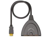 Goobay Goobay 58488 HDMI Switcher Umschalter 3 in 1 out Erweiterung Kabel 4K Manuell HDMI-switch 3 poorten Vergulde connectoren, ARC (Audio Return Channel), - thumbnail