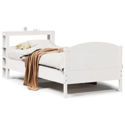 Bedframe zonder matras massief grenenhout wit 200x200 cm - thumbnail