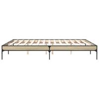 Bedframe bewerkt hout metaal sonoma eikenkleurig 200x200 cm - thumbnail
