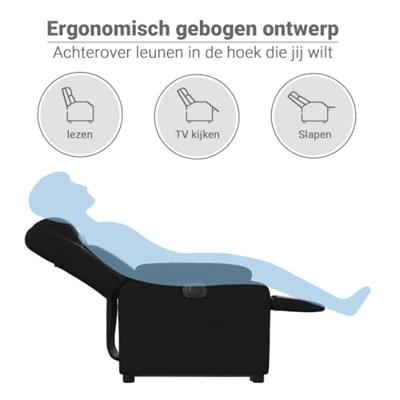 Sta-op-stoel elektrisch kunstleer zwart