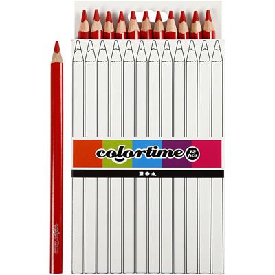 Creativ Company Driehoekige jumbo kleurpotloden - rood, 12st.