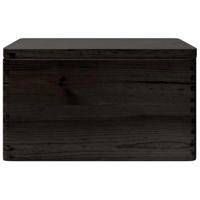 VidaXL Houten kist met deksel&handvatten 40x30x23cm grenenhout zwart - thumbnail