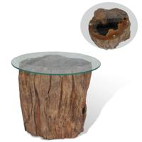 VidaXL Salontafel 50x40 cm teakhout en glas - thumbnail