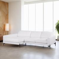 BASE 3-zits Loungebank 'Denika' Bouclé, Links, kleur Wit - thumbnail