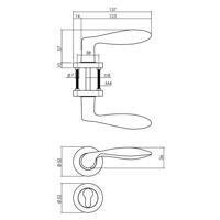 Deurkruk George op rozet ø52x10mm + nokken met profielcilindergat plaatjes messingkleur PVD - thumbnail
