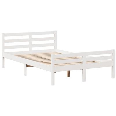 Bed met boekenkast zonder matras grenenhout wit 150x200 cm - thumbnail