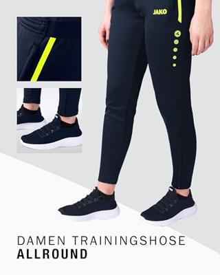 JAKO 8489D Trainingsbroek Allround Dames - Marine/Fluogeel - 36