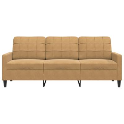 Driezitsbank 180 cm fluweel bruin