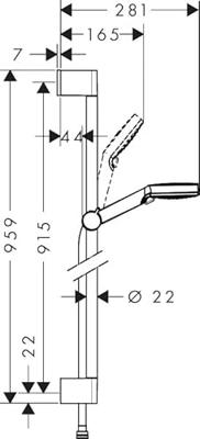 Hansgrohe Crometta 2 stralen doucheset vario EcoSmart wit/chroom - thumbnail