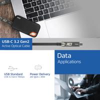 ACT USB-C 3.2 Gen2 Active Optical Cable (AOC) Touchpanel video/data/power 15m - thumbnail