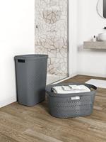 Curver infinity wasbox dots 60 liter donkergrijs - thumbnail
