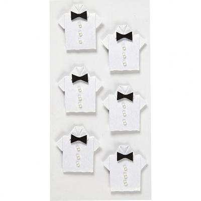 Creativ Company Stickers, overhemd, afm 33x35 mm, wit, 6 stuk/ 1 doos Creativ Company Stickers, overhemd, afm 33x35 mm, wit, 6 stuk/ 1 doos
