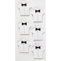 Creativ Company Stickers, overhemd, afm 33x35 mm, wit, 6 stuk/ 1 doos - thumbnail